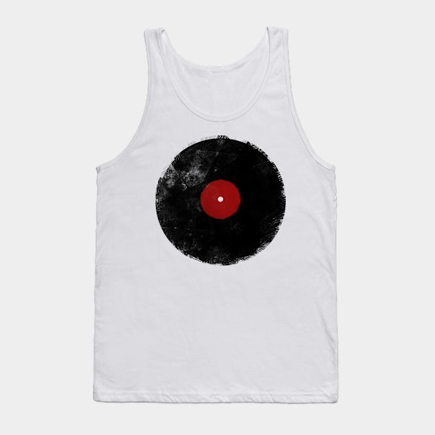 Vinyl Records Distressed Design Tank Top by ddtk